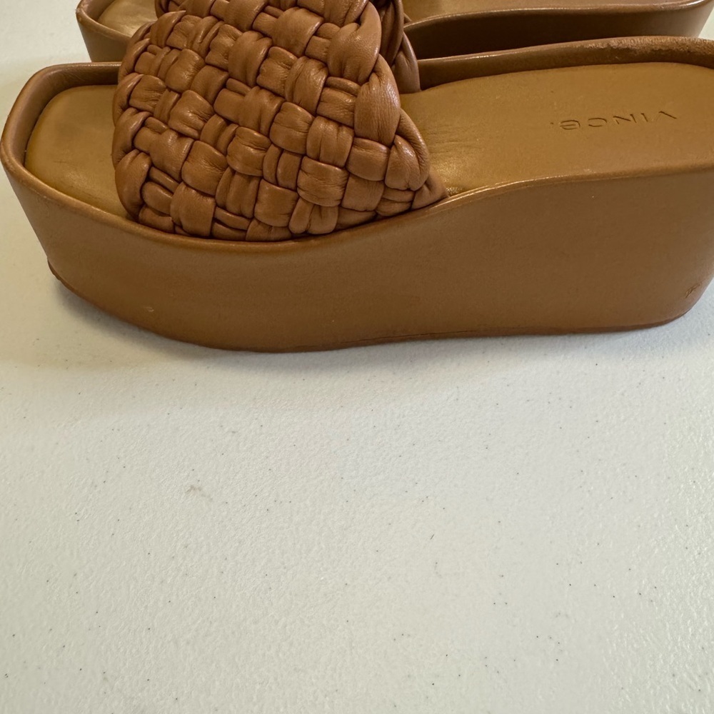 Vince Women’s Tan Mari Wedge Sandal Size 6.5 - Picture 4 of 8